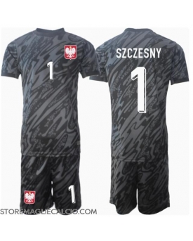 Polonia Wojciech Szczesny #1 Portiere Maglia Gara Trasferta Repliche Europei 2024 Bambino